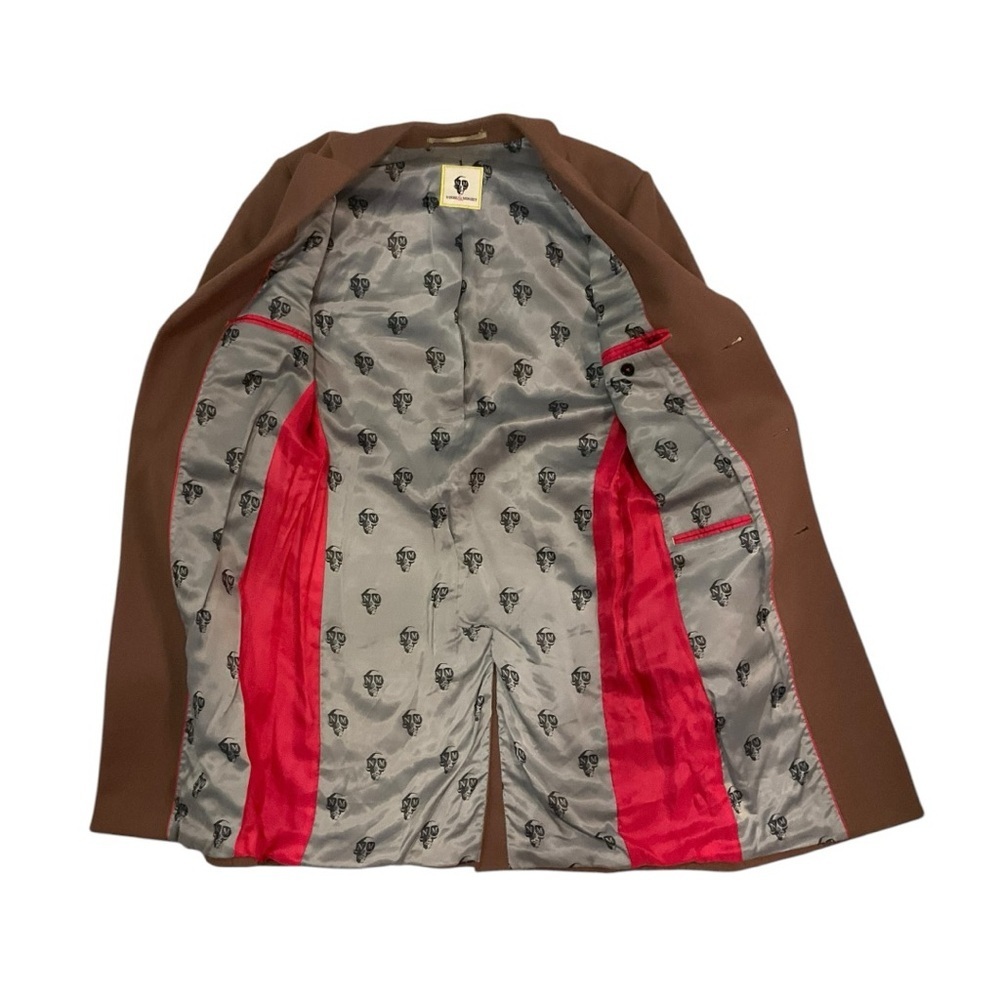 🙈 Noose & Monkey Brown‎ Long Blazer 🧥 36RG Statement Jacket - Picture 5 of 7